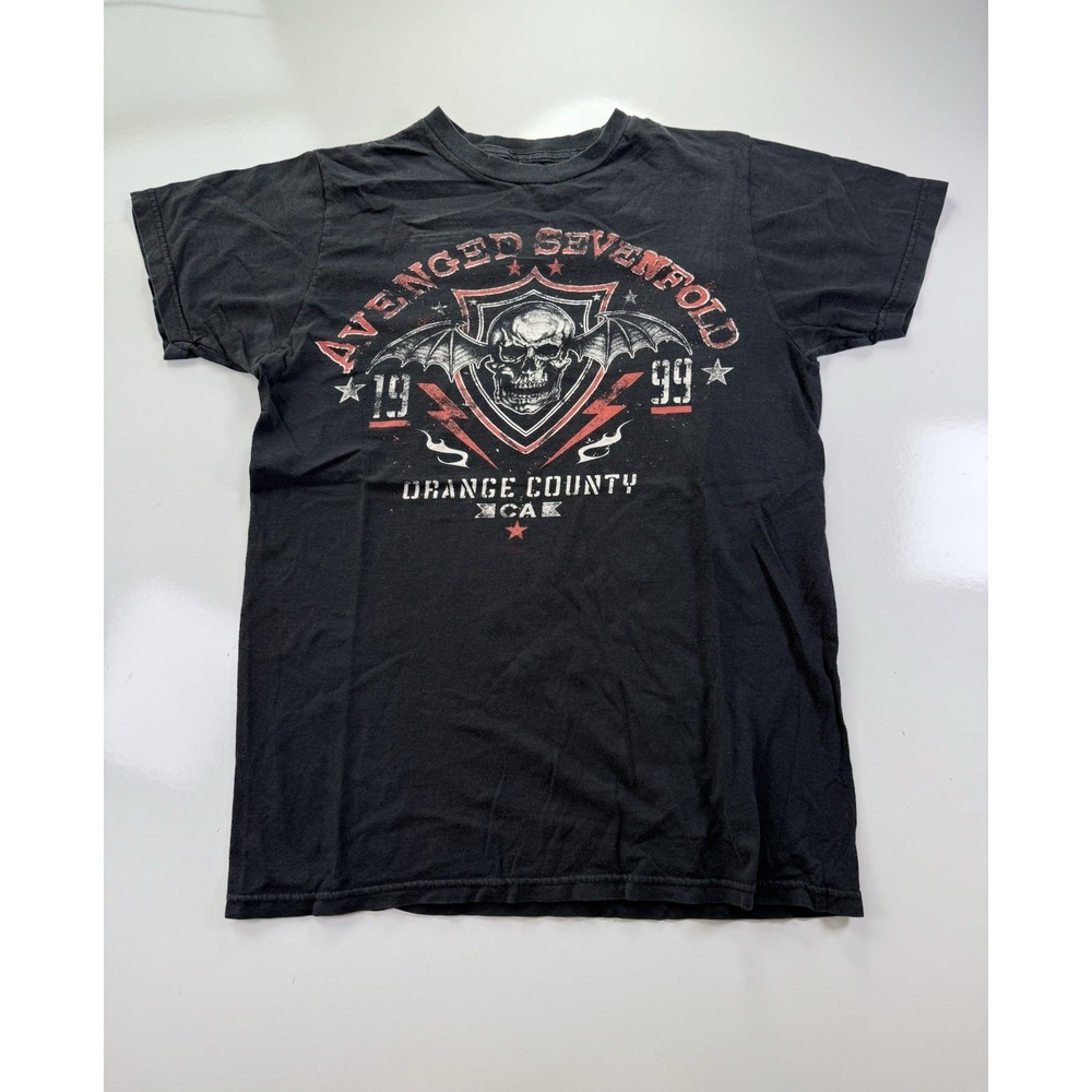 Vintage Avenged Sevenfold T-Shirt Small Black Heavy Metal Tee Rock Band *NO TAG